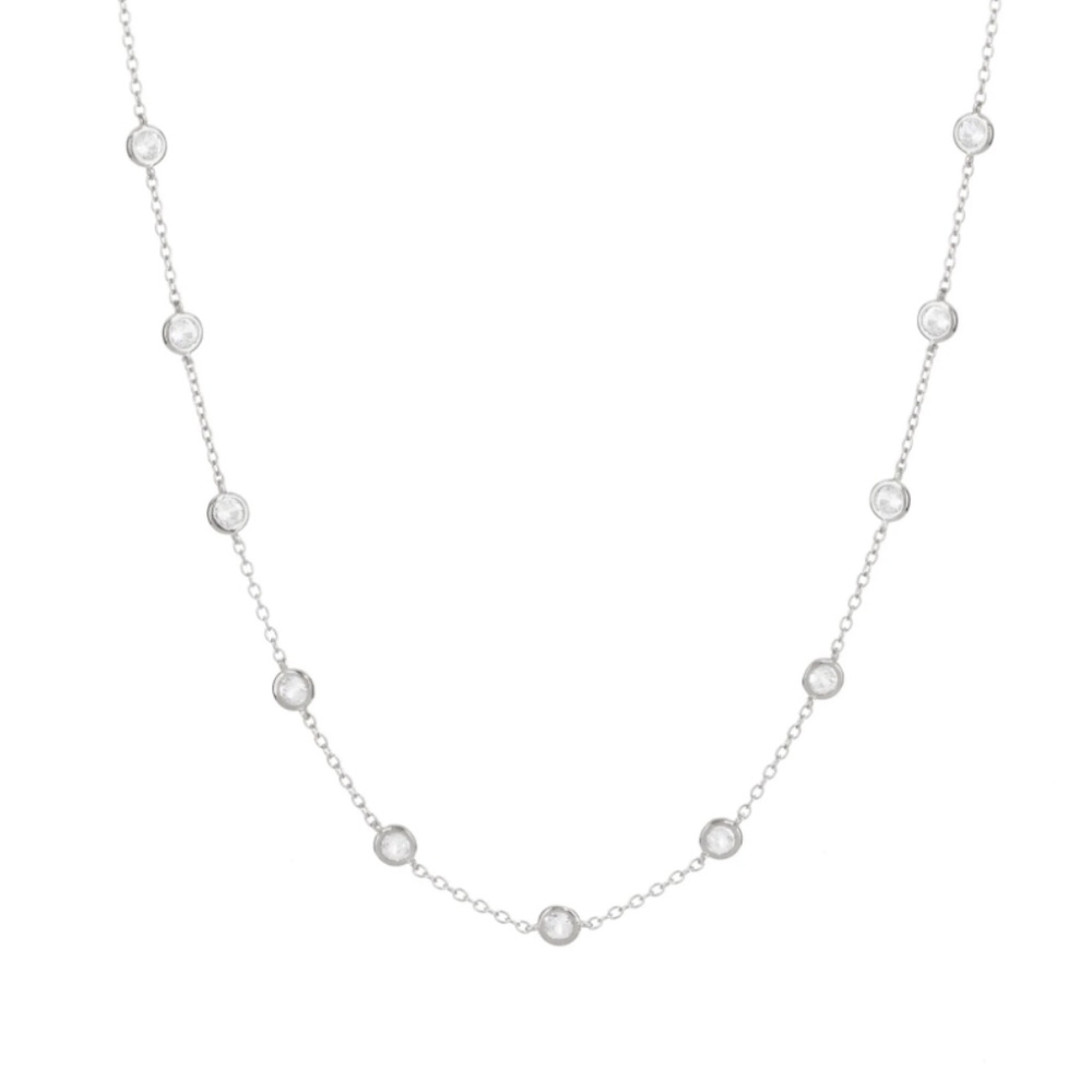 DORSEY CLEMENCE NECKLACE IN 1.50 CTS LAB WHITE SAPPHIRE - Picture 3 of 3